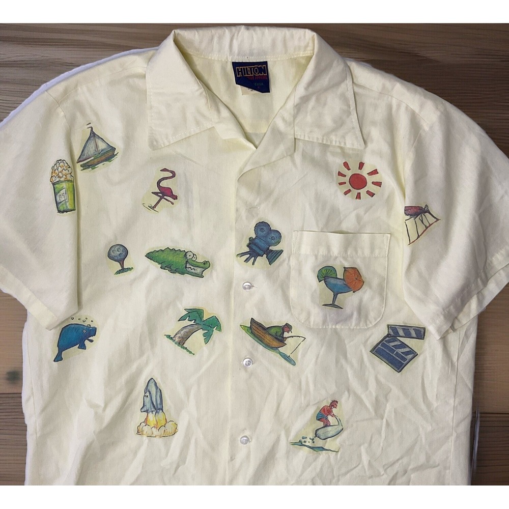 Vintage Florida‎ Film Festival Shirt Y2K 2000 Hilton Button Front Graphics Men L